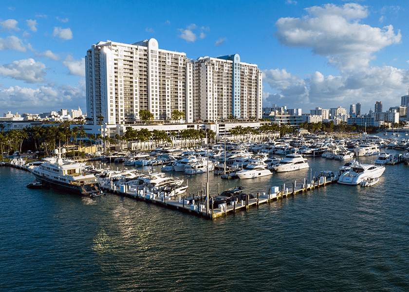 view of marina from the water