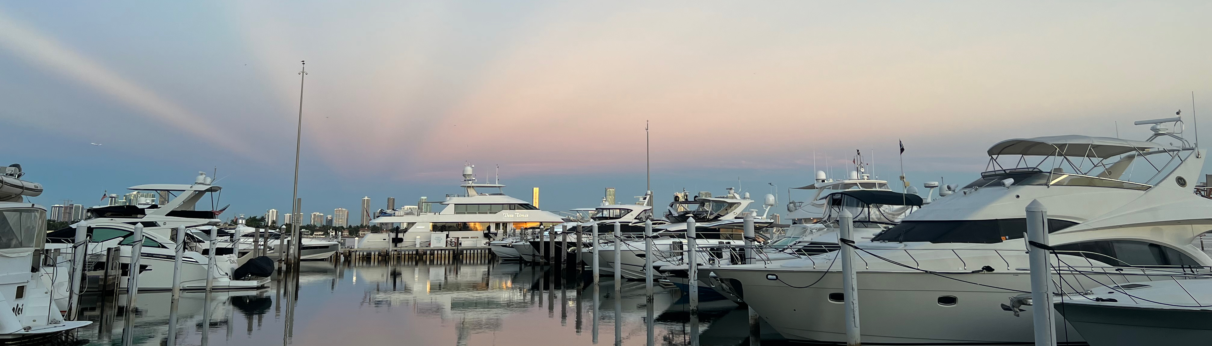 The slips at Sunset Harbor Yacht Club